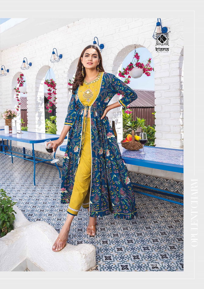 Kiana Rangrez Stylish Kurti Bottom With Jacket Catalog